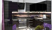 
                                                            современная черная темная угловая комбинрованная кухня модерн из мдф и глянцевого черного стекла купить в челябинске                                                        