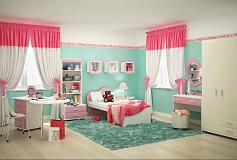 детская комната для маленькой девочки розовый белый